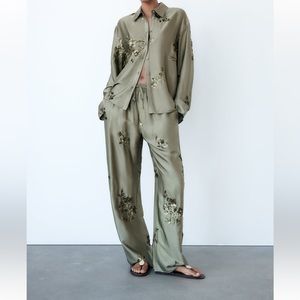 New Zara sequins embroidered pants